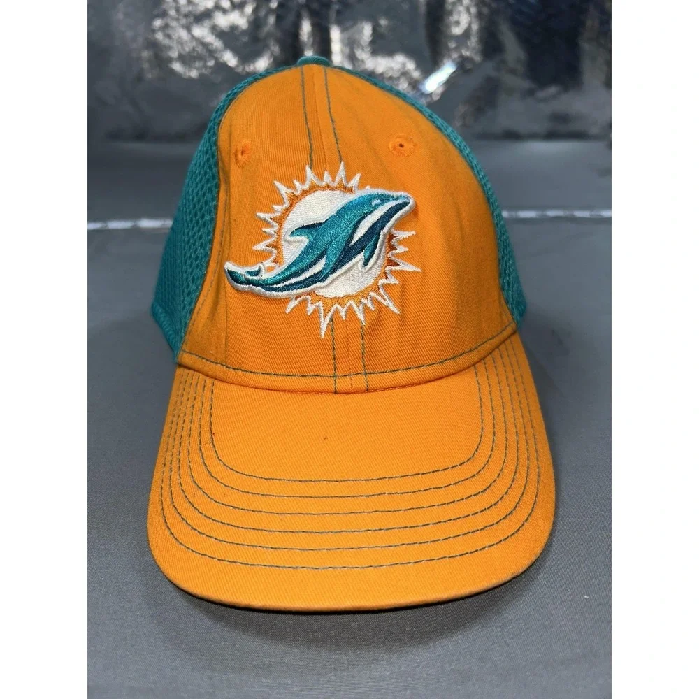 Miami Dolphins Hat Cap Fitted One Size Orange Teal NFL Football 39THIRTY New Era